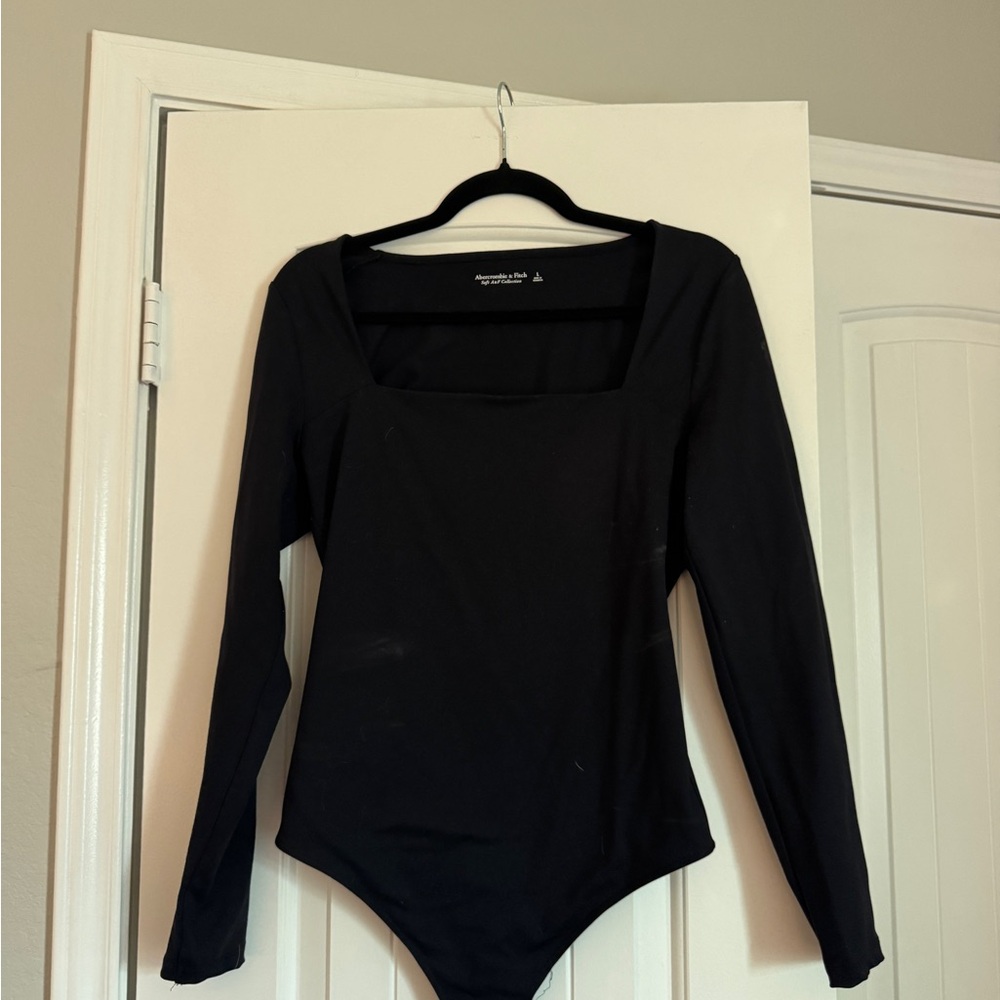 Abercrombie & Fitch Black Long Sleeve Scoop Neck Bodysuit